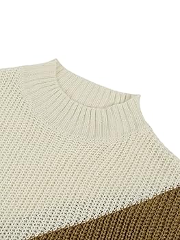 Amazon.com: Women's Colorblock Sweater Crew-Neck Pullover